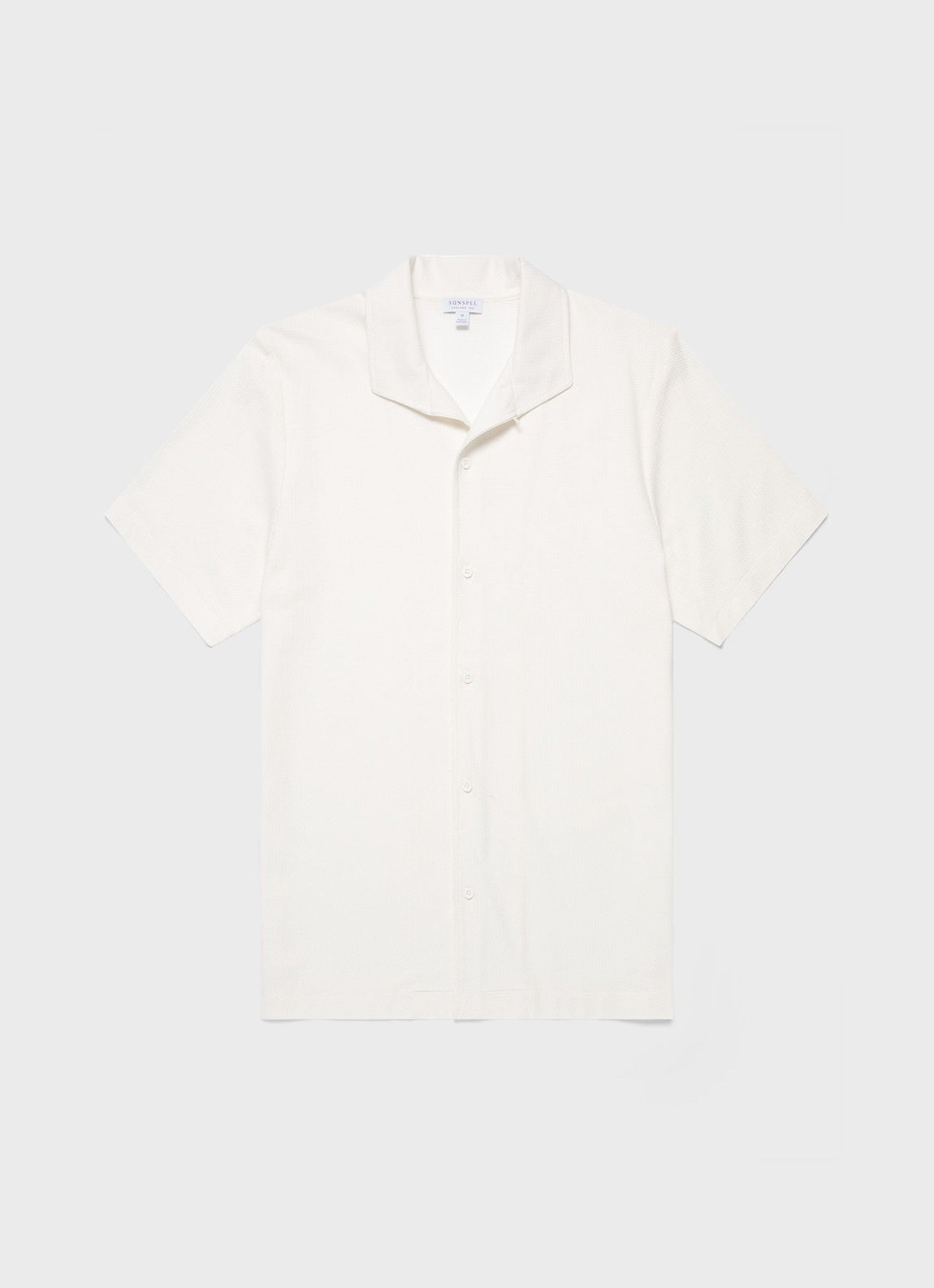 Men's Short Sleeve Textured Jersey Shirt in Ecru