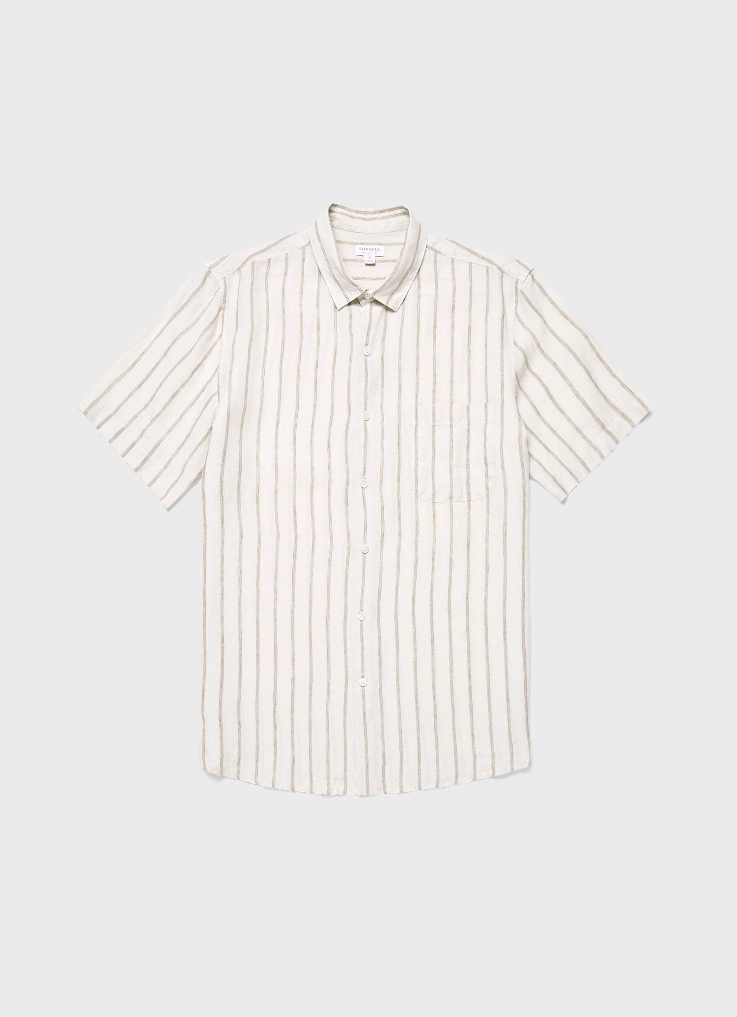 Men's Short Sleeve Linen Shirt in Dune/Ecru