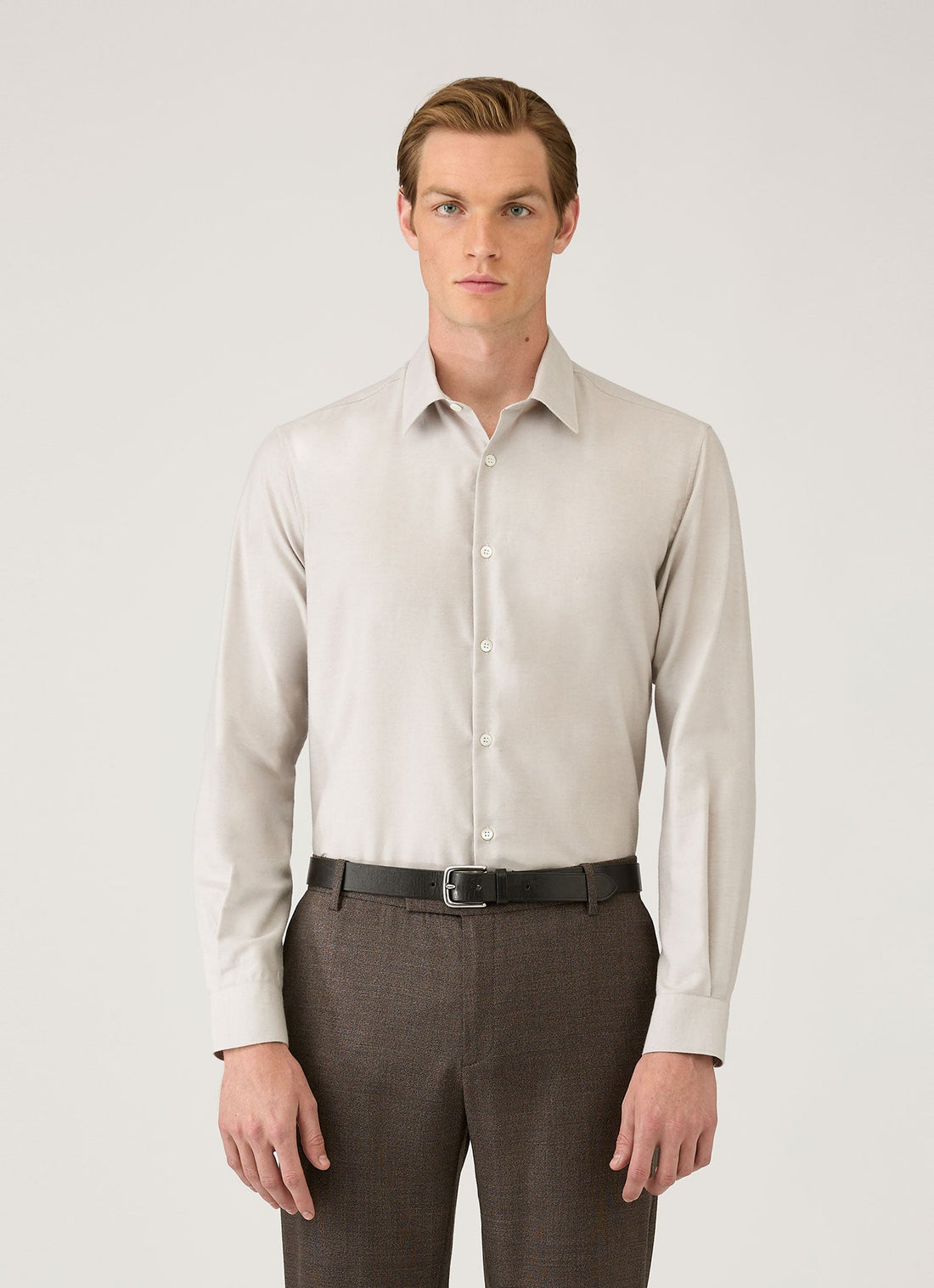 Men's Cotton Cashmere Shirt in Ash