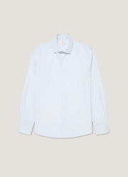 Men's Cutaway Collar Shirt in White/Light Blue