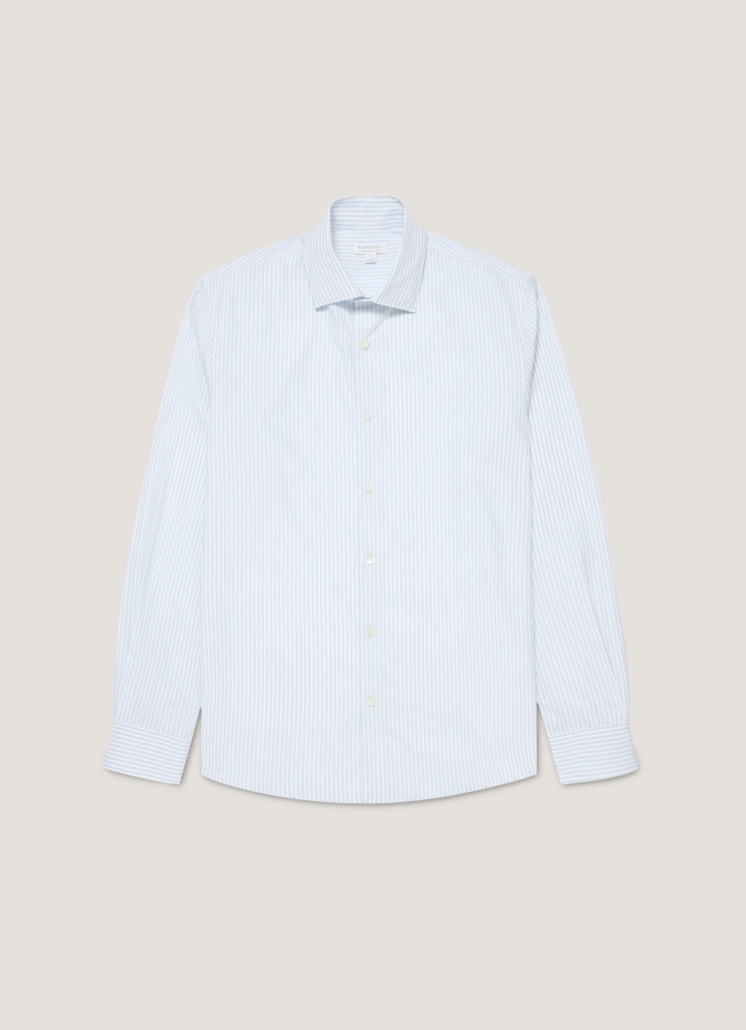 Men's Cutaway Collar Shirt in White/Light Blue