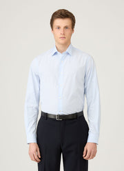 Men's Cutaway Collar Shirt in White/Light Blue