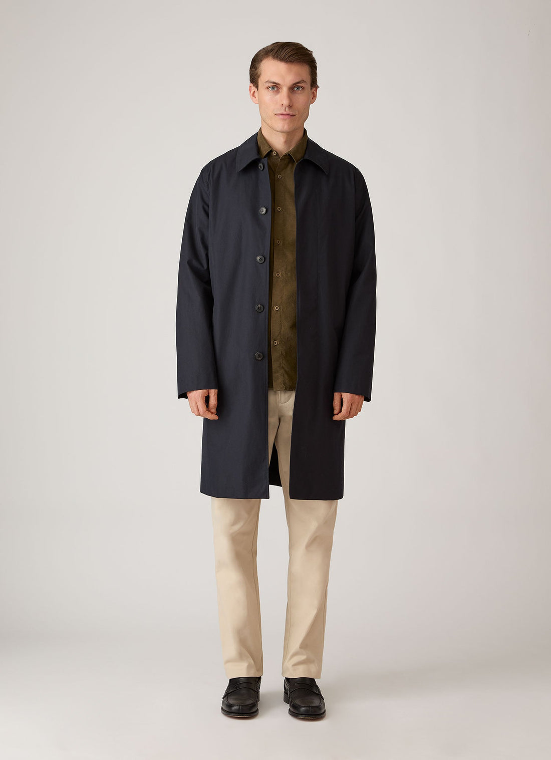 Men's Fine Cord Shirt in Loden Green