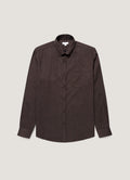 Men's Button Down Flannel Shirt in Dark Chocolate