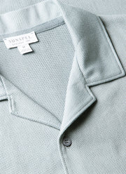 Men's Riviera Camp Collar Shirt in Stone Blue