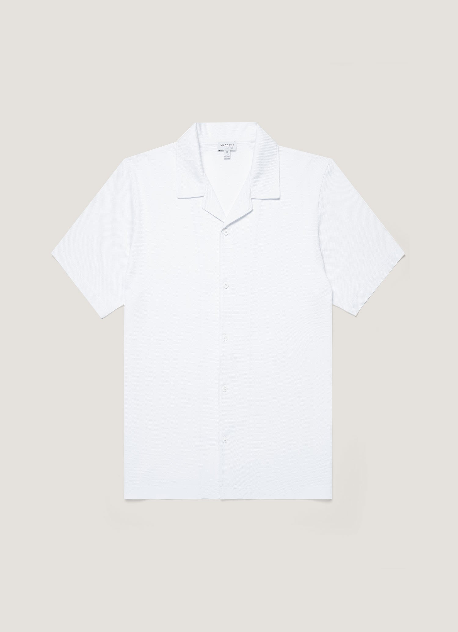 リヴィエラ キャンプカラー シャツ（White）| Sunspel