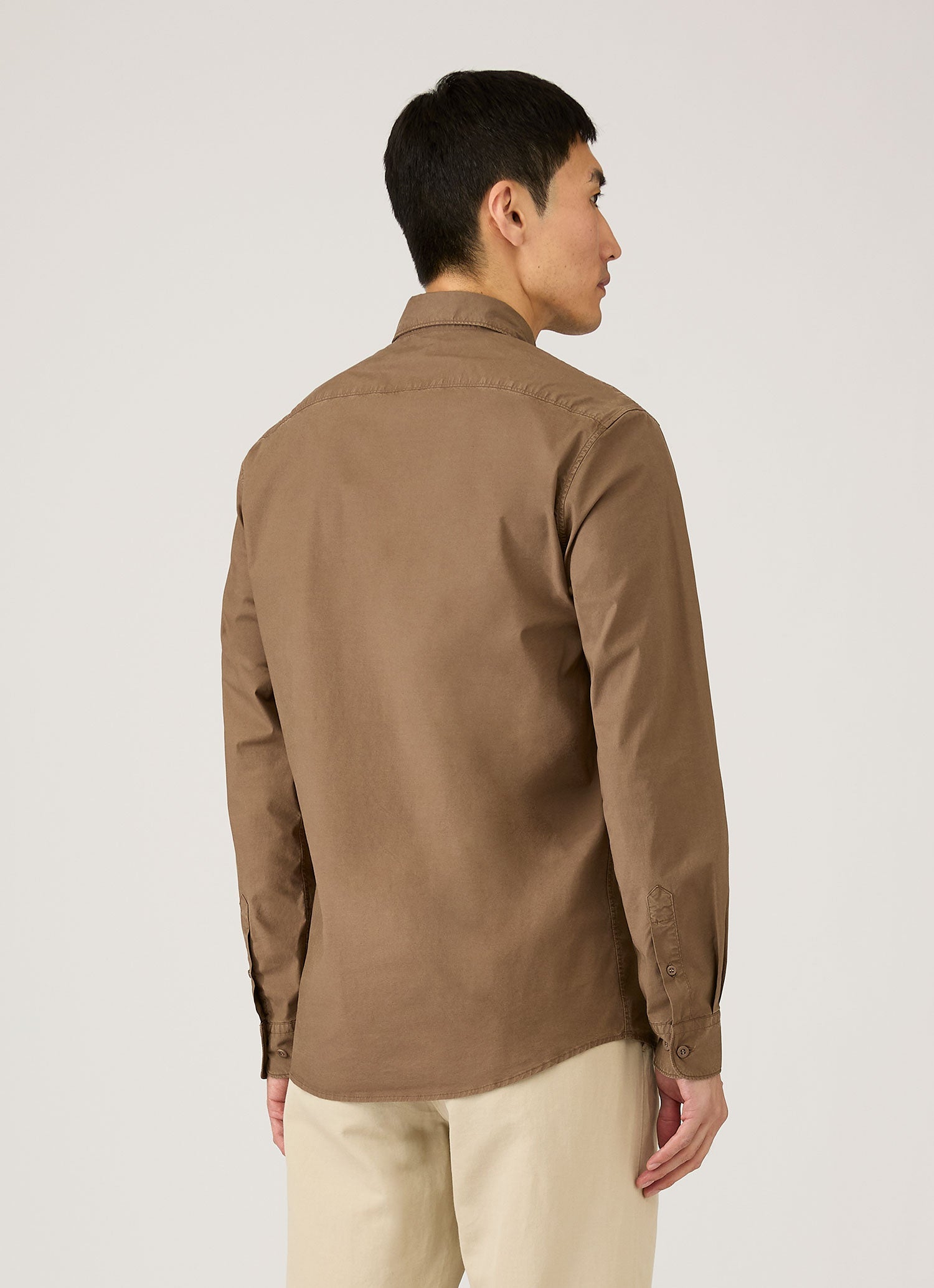 Men's Button Down Poplin Shirt in Dark Cedar