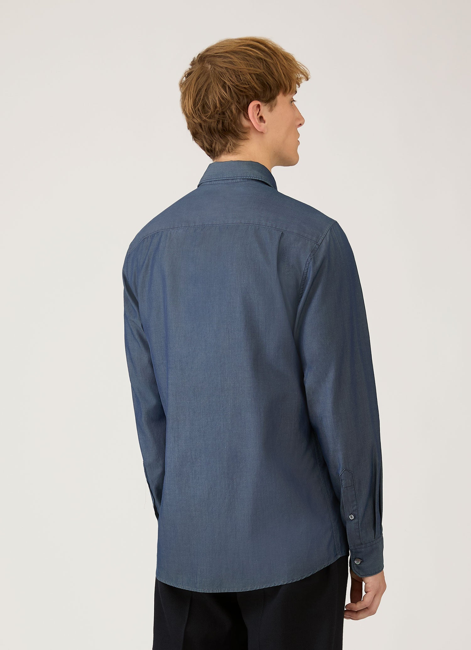 Men's Sea Island Cotton Shirt  in Indigo