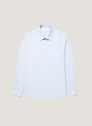 Men's Poplin Shirt in White/Blue/Navy