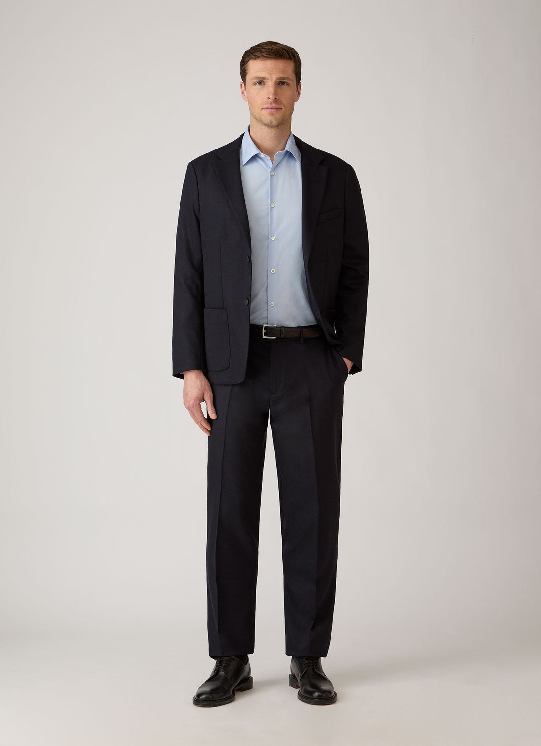 Men's Cotton Poplin Shirt in Light Blue