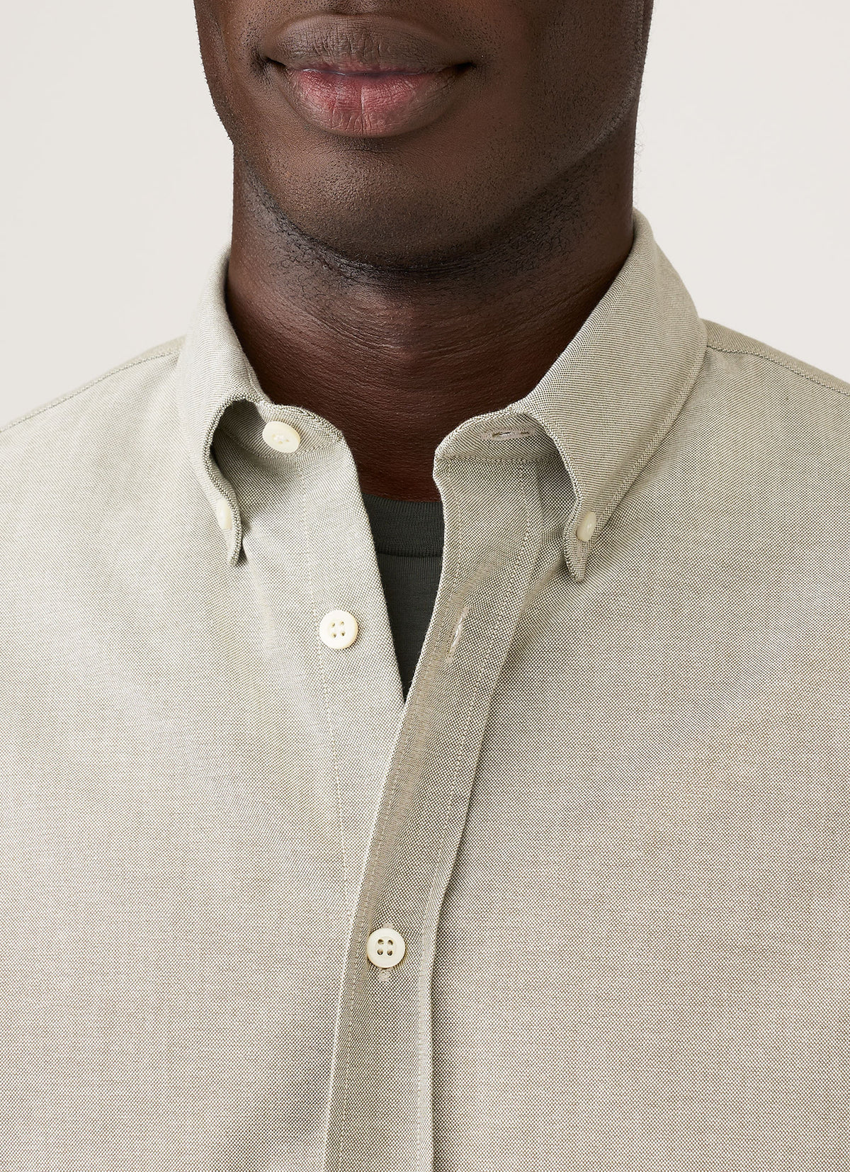 Men's Button Down Oxford Shirt in Light Khaki