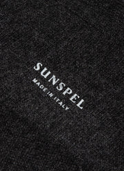 Men's Cashmere Ribbed Socks in Charcoal Melange