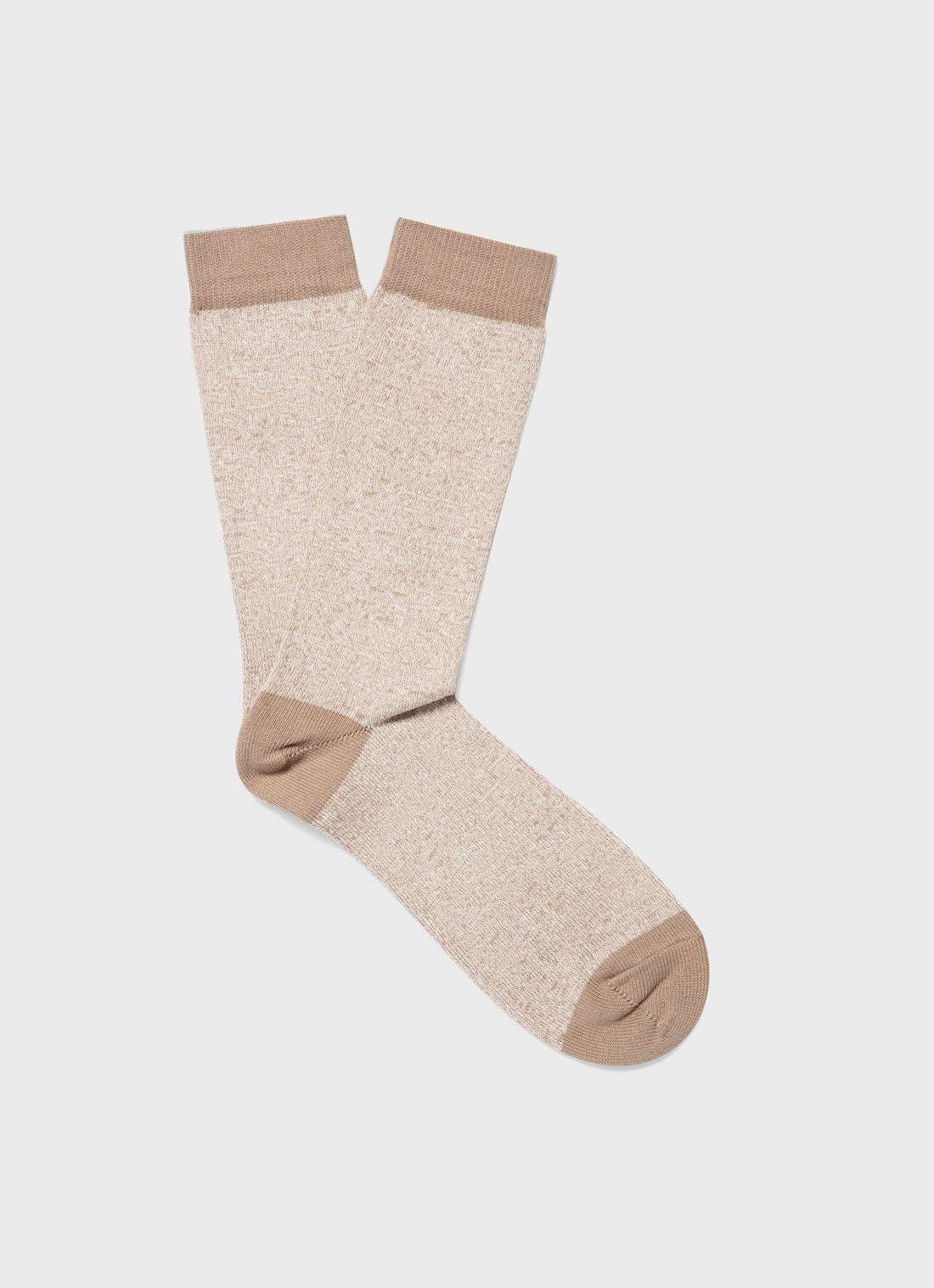 Men's Cotton Socks in Dark Stone/Ecru Twist