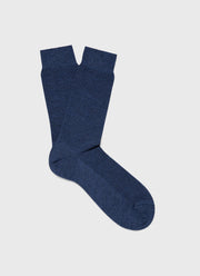 Men's Merino Wool Waffle Socks in Blue Jean