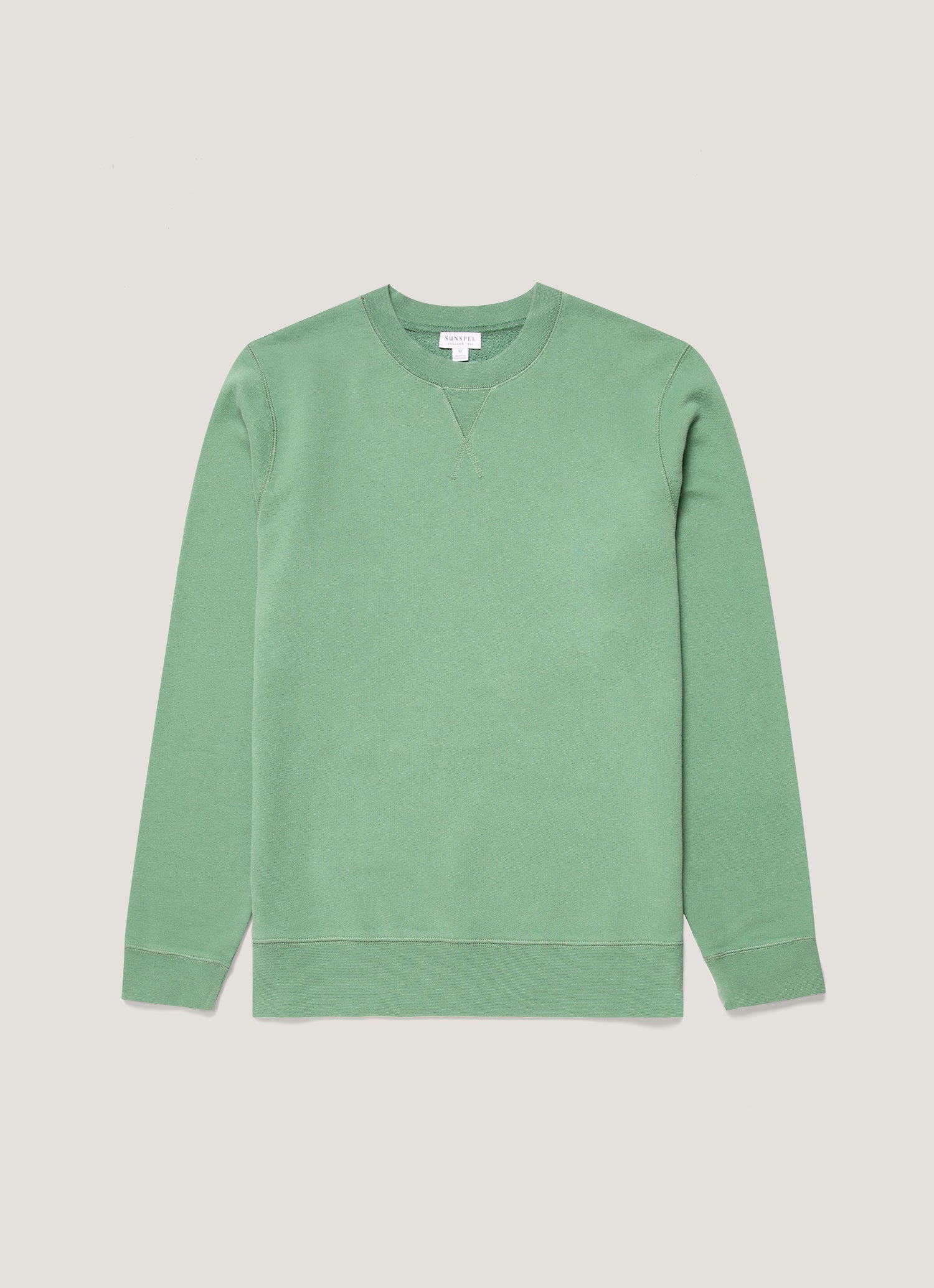 SUNSPELL グリーン スウェットシャツ Lサイズ (ほぼ新品、タグなし） ループバックスウェットシャツ（Thyme）| Sunspel