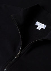 Men's Half Zip Loopback Sweatshirt in Black