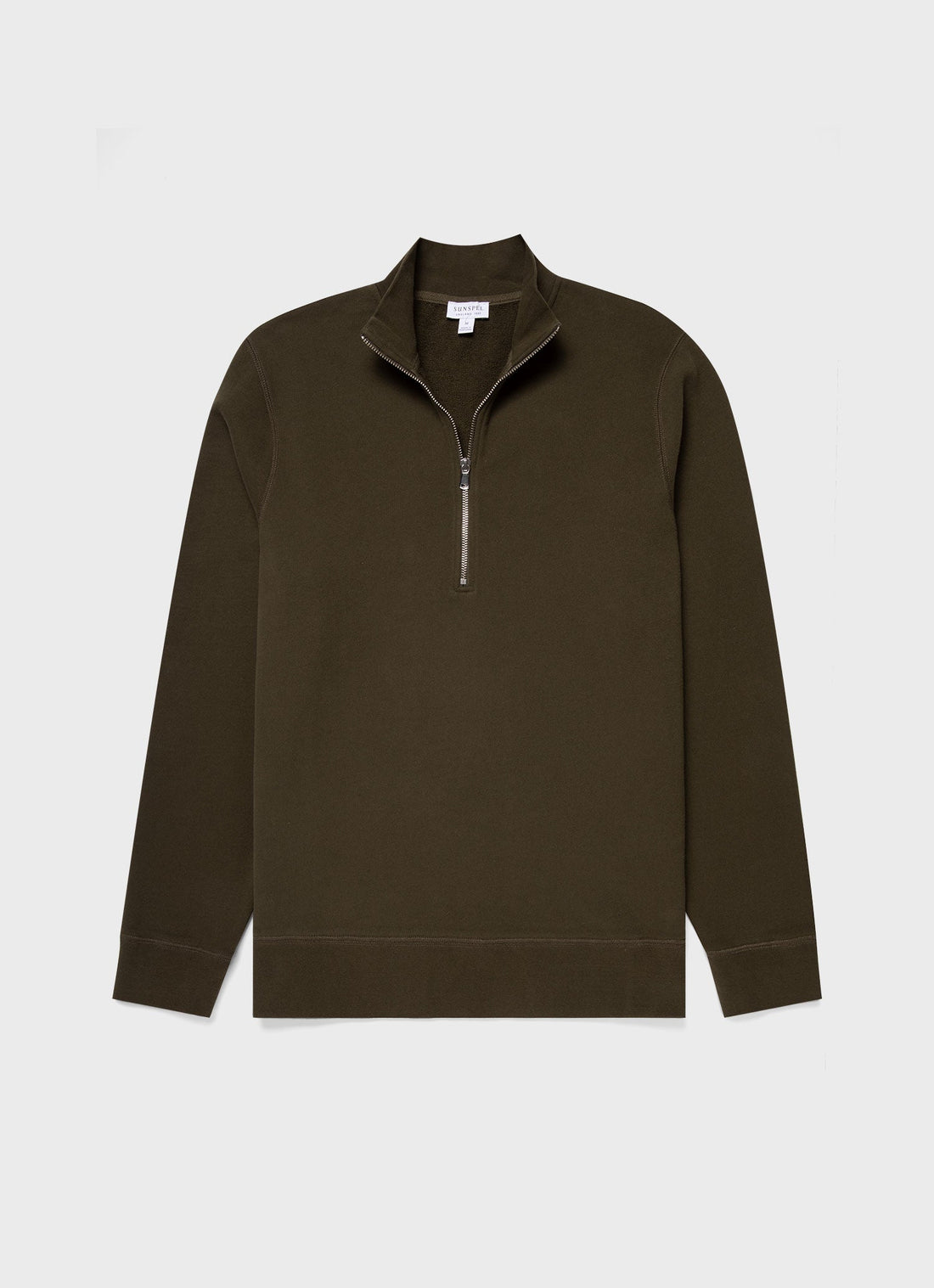 Men's Half Zip Loopback Sweatshirt in Dark Olive