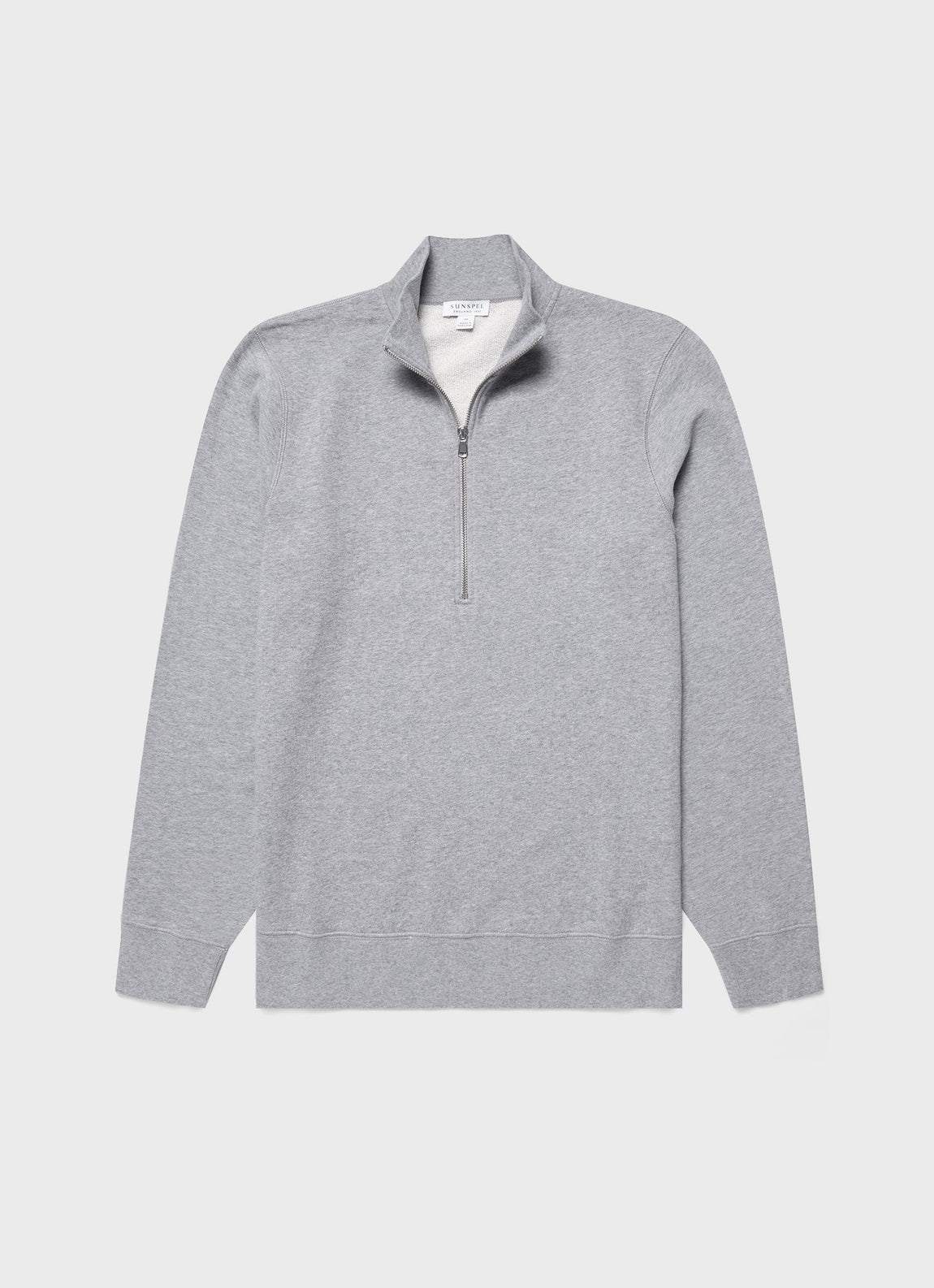 Men's Half Zip Loopback Sweatshirt in Grey Melange