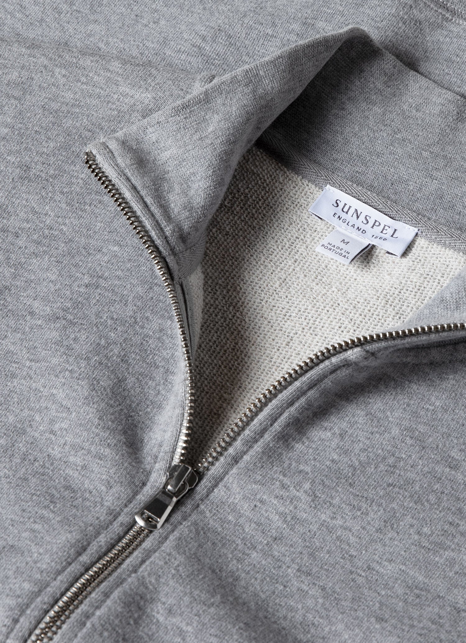 Men's Half Zip Loopback Sweatshirt in Grey Melange