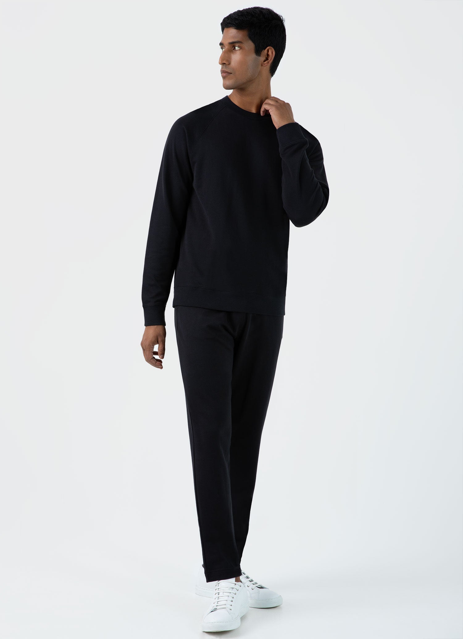 シーアイランド コットン スウェットパンツ （Black）| Sunspel