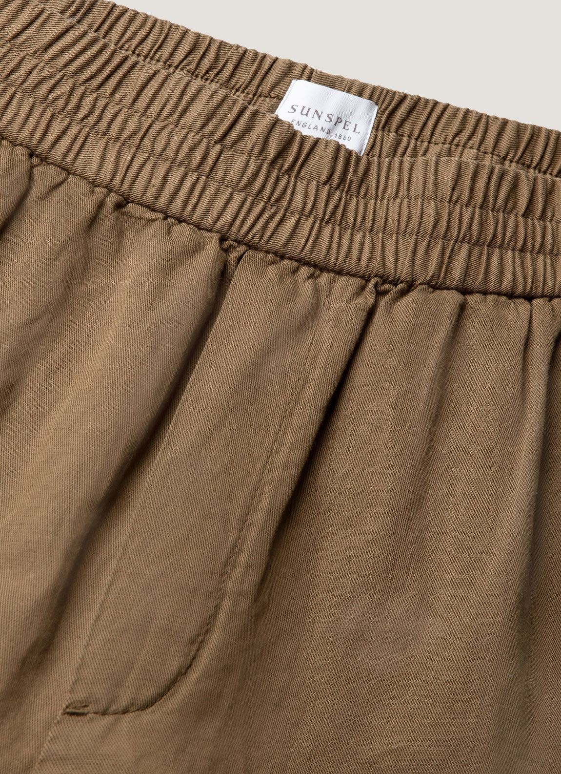 Men's Cotton Linen Drawstring Trouser in Dark Cedar