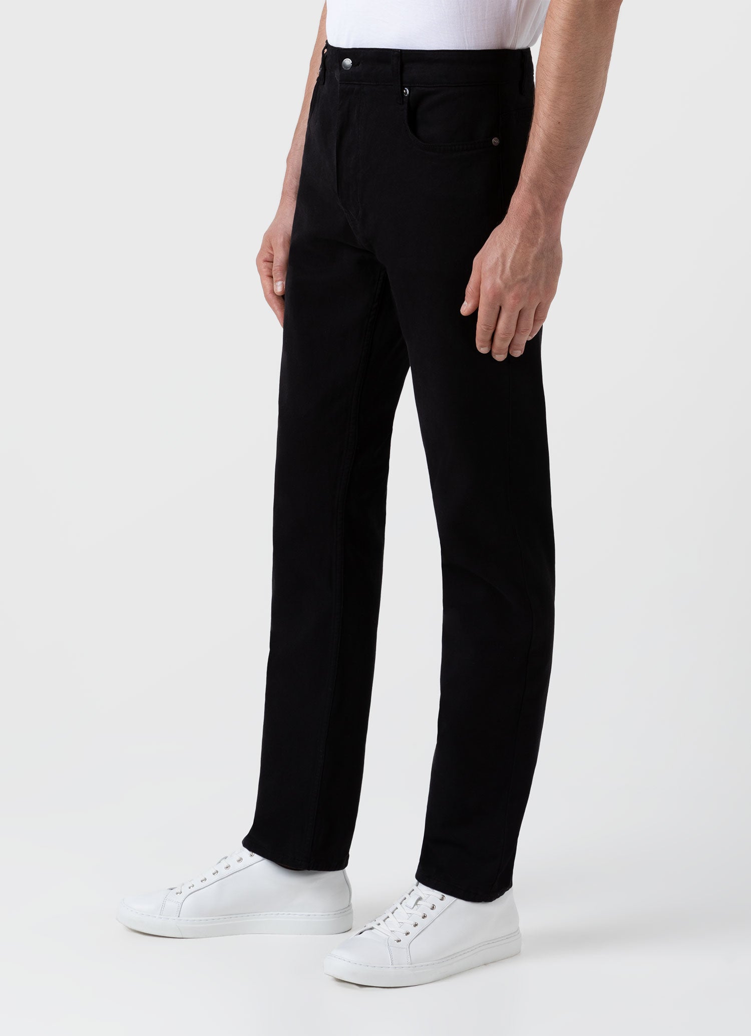 Men's Cotton Drill 5 Pocket Trouser in Black