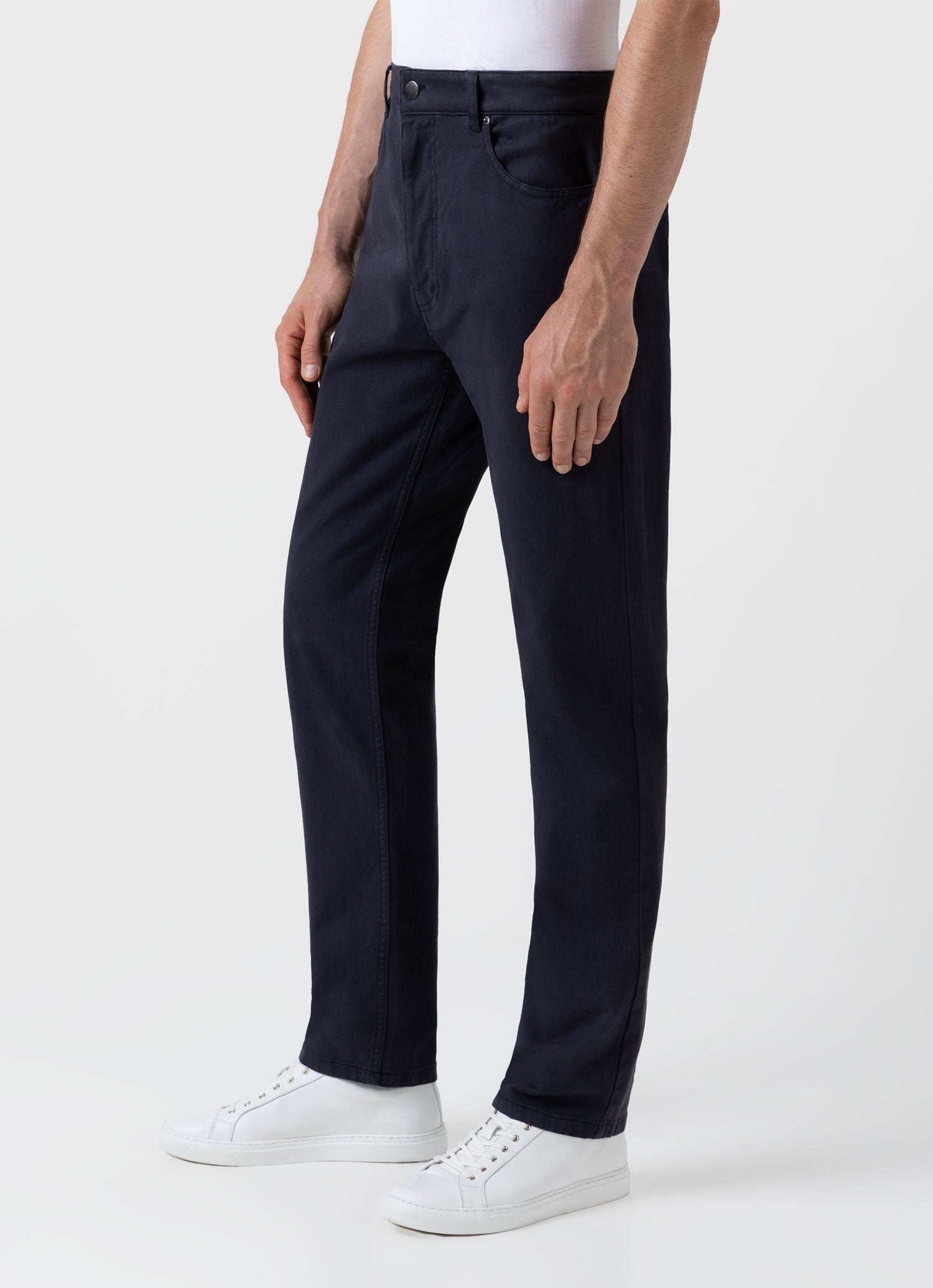 Men's Cotton Drill 5 Pocket Trouser in Navy