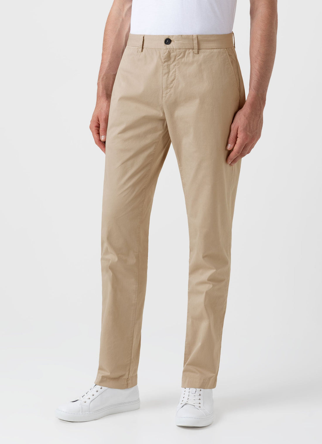 Men's Regular Fit Stretch Chino in Stone