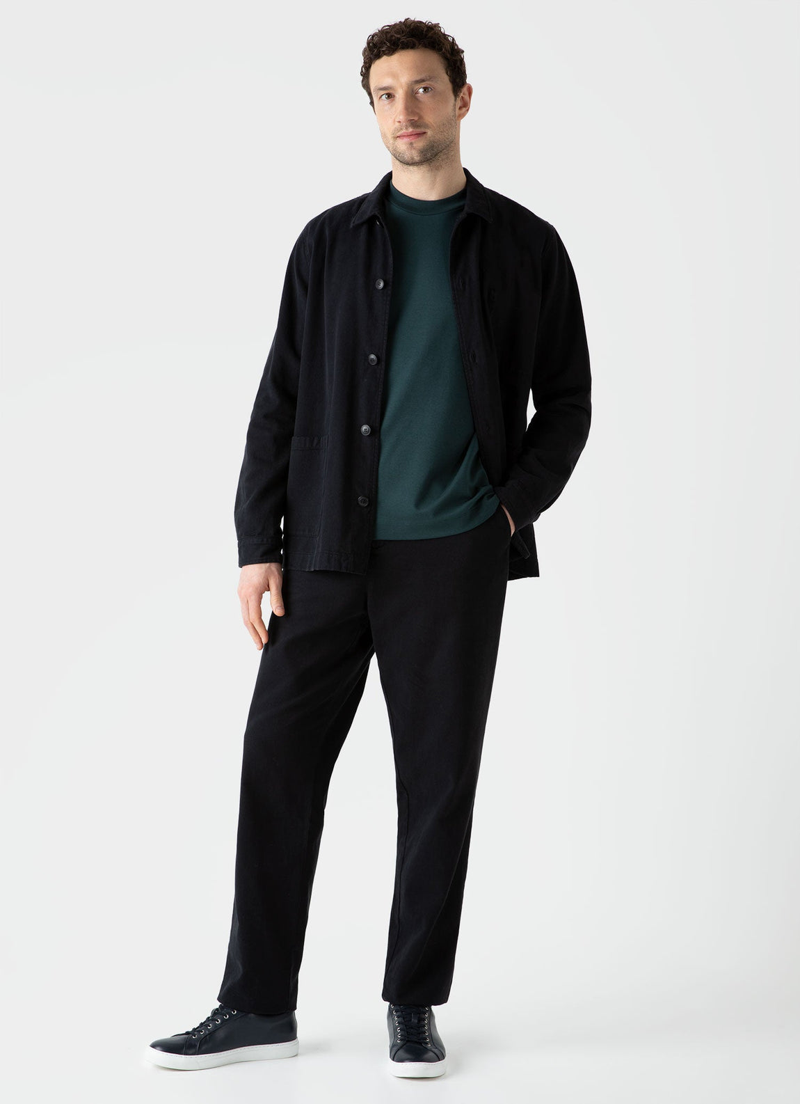 Men's Brushed Cotton Chore Trouser in Black