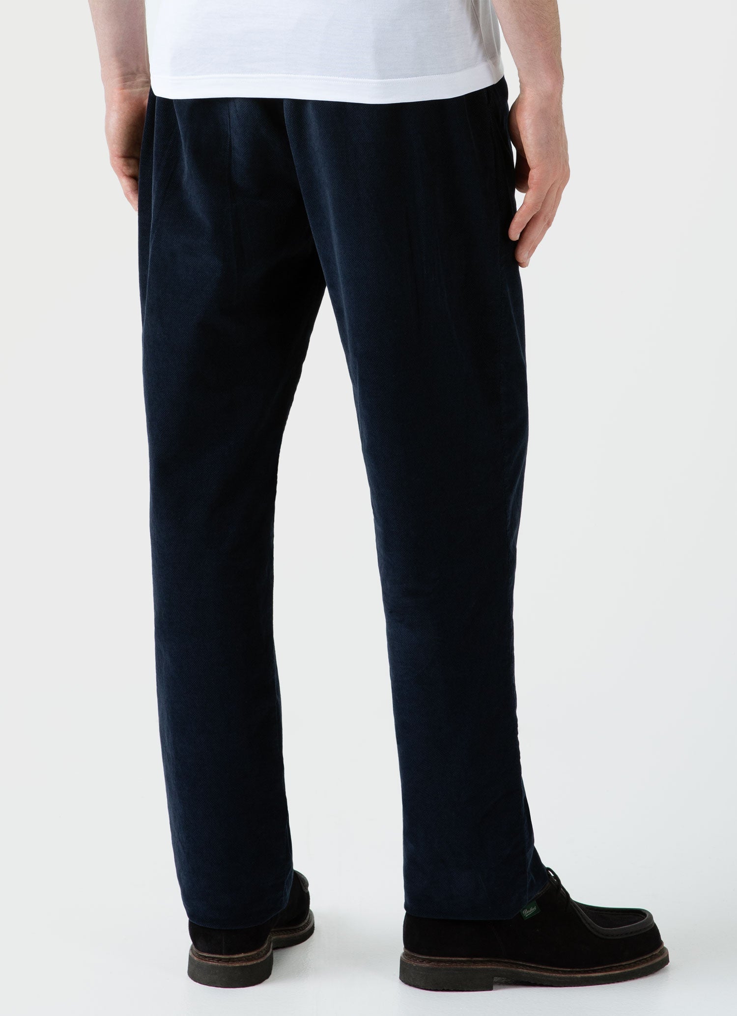 Men's Cellular Cord Drawstring Trouser in Navy