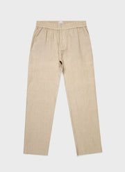 Men's Linen Drawstring Trouser in Light Sand