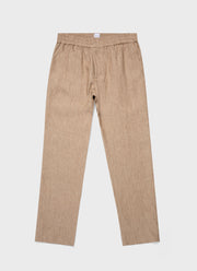 Men's Linen Drawstring Trouser in Dune Melange