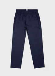 Men's Linen Drawstring Trouser in Light Navy