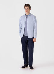 Men's Linen Drawstring Trouser in Light Navy