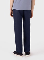 Men's Linen Drawstring Trouser in Light Navy