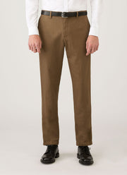 Men's Cotton Linen Trouser in Dark Cedar