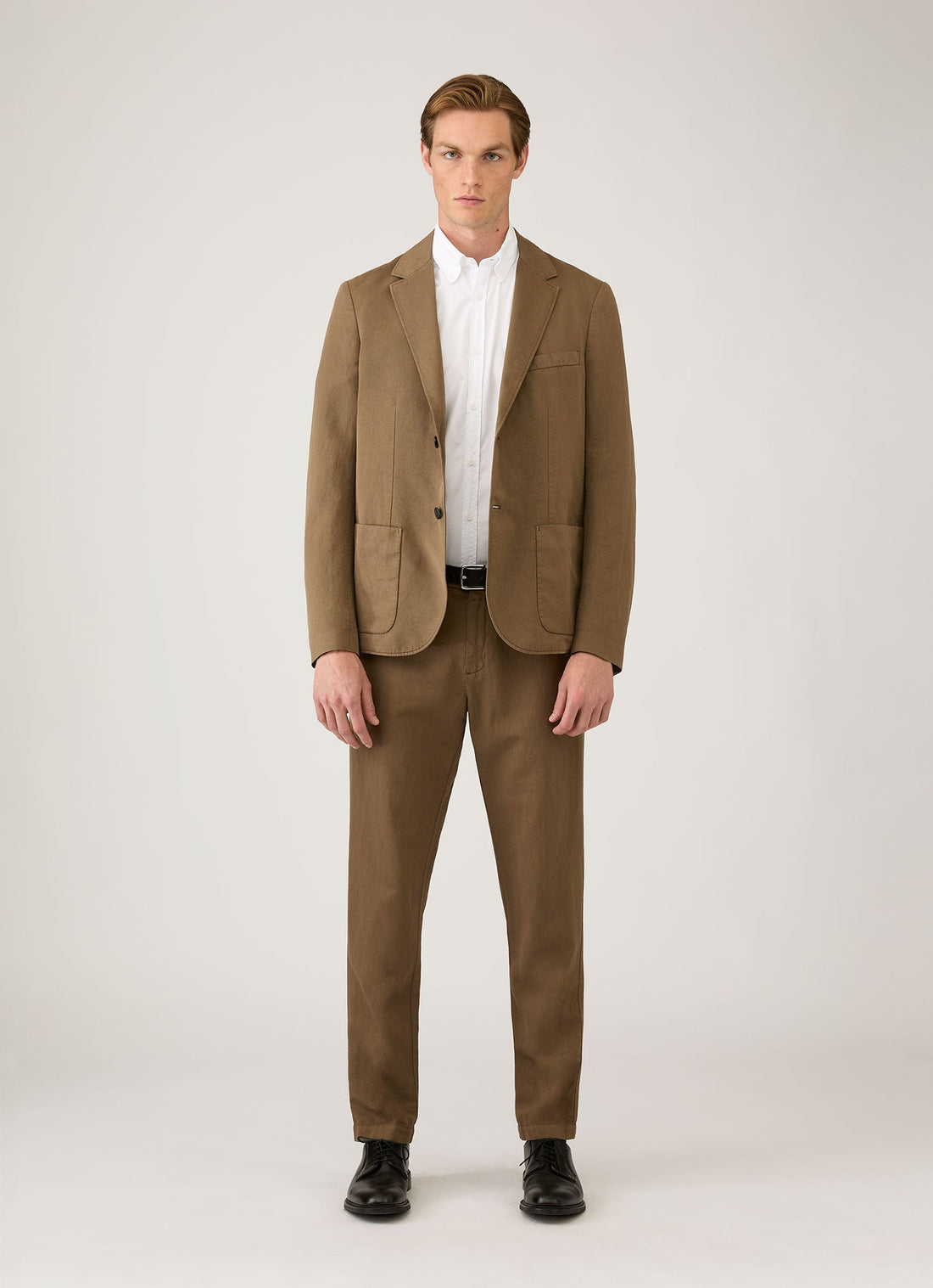 Men's Cotton Linen Trouser in Dark Cedar