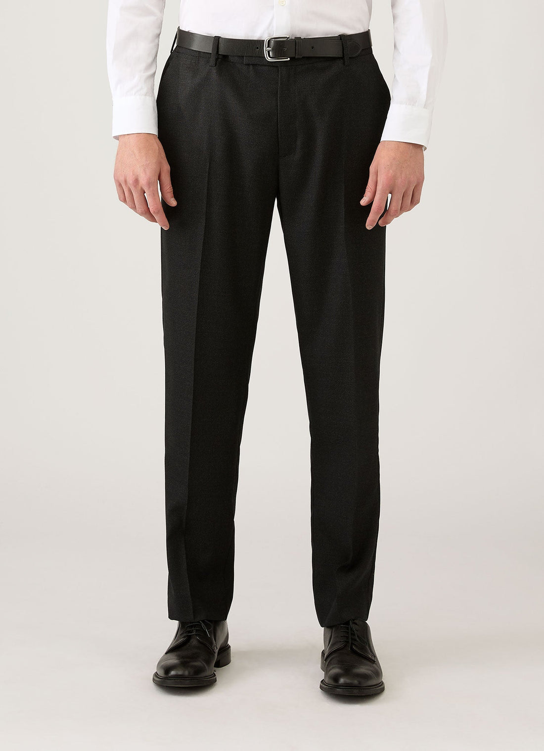 Men's Lightweight Travel Wool Trouser in Dark Charcoal Melange