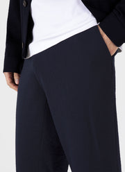 Men's Seersucker Wool Trouser in Navy