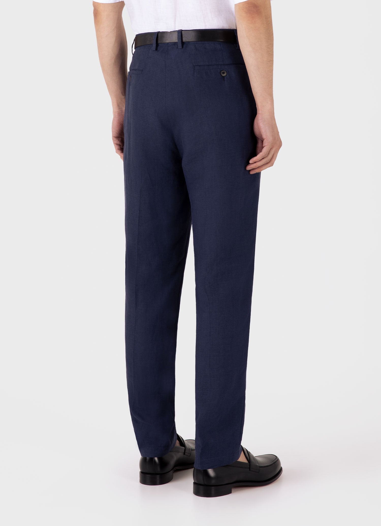 Men's Linen Two-Piece Suit in Light Navy
