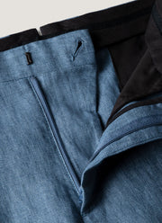 Men's Linen Two-Piece Suit in Soft Denim Melange