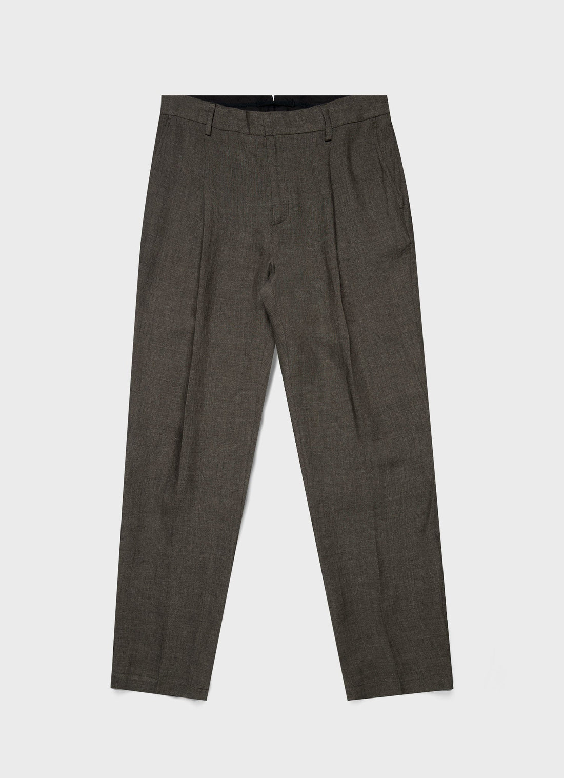 Men's Pleated Linen Trouser in Hunter Green