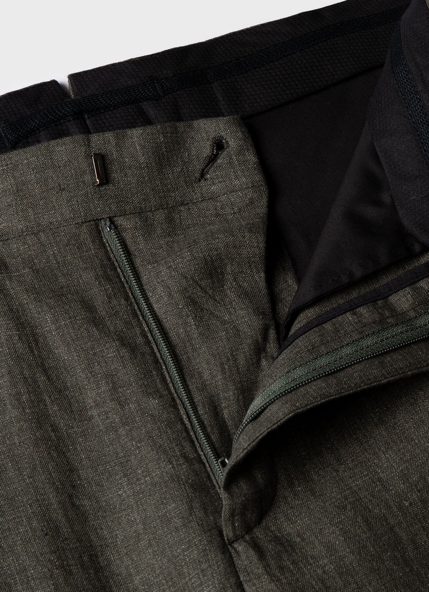 Men's Linen Two-Piece Suit in Hunter Green