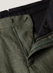 Men's Linen Two-Piece Suit in Hunter Green