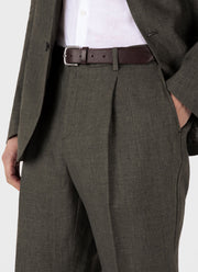Men's Linen Two-Piece Suit in Hunter Green