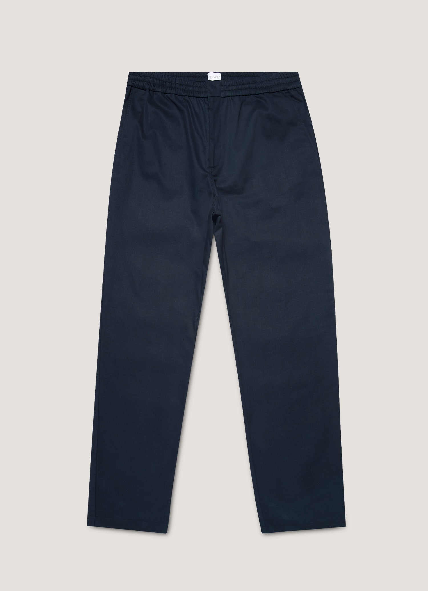 コットン カシミヤ ドローストリング トラウザー（Navy）| Sunspel