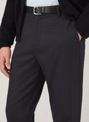 Men's Wool Cashmere Flannel Trouser in Navy