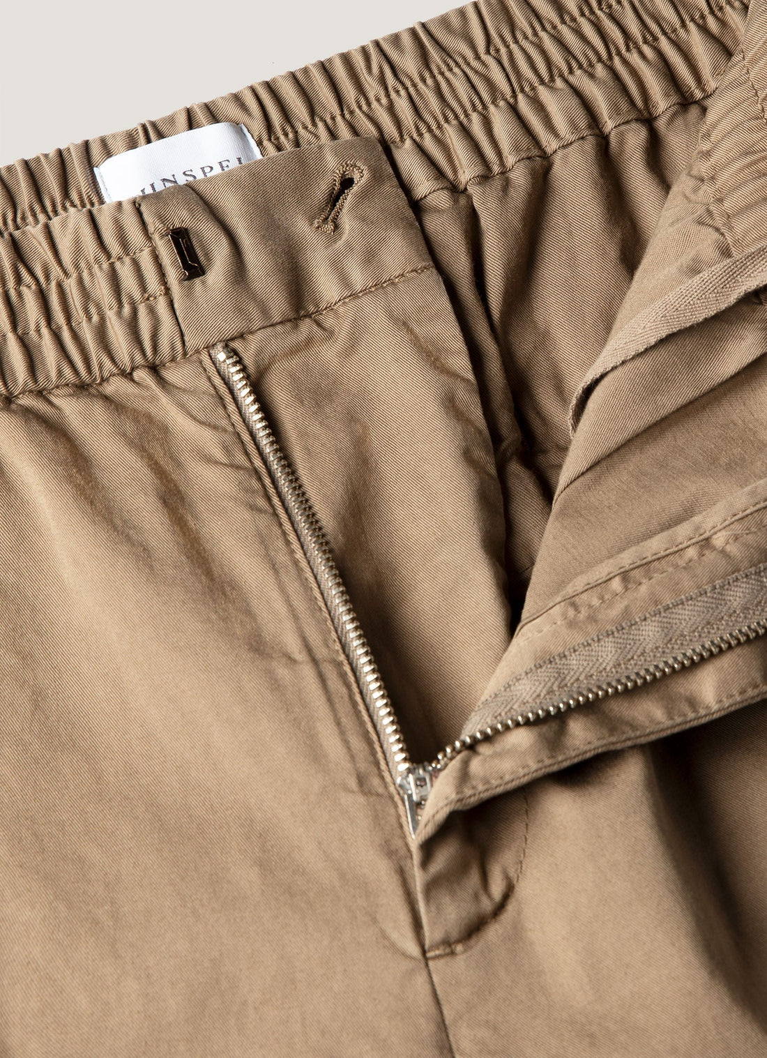 Men's Cotton Drawstring Trousers in Dark Stone
