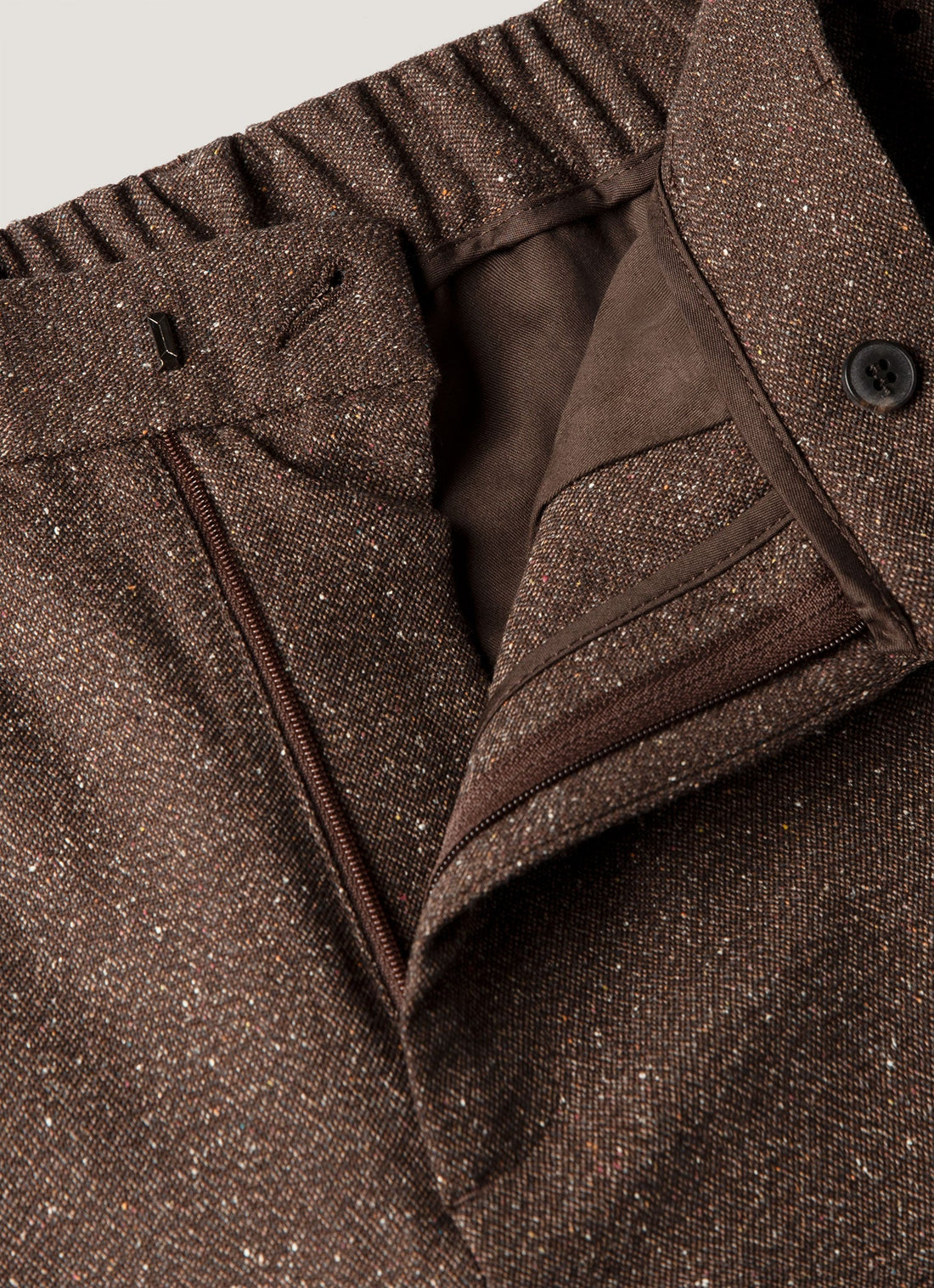 Men's Donegal Tweed Trouser in Dark Brown Melange