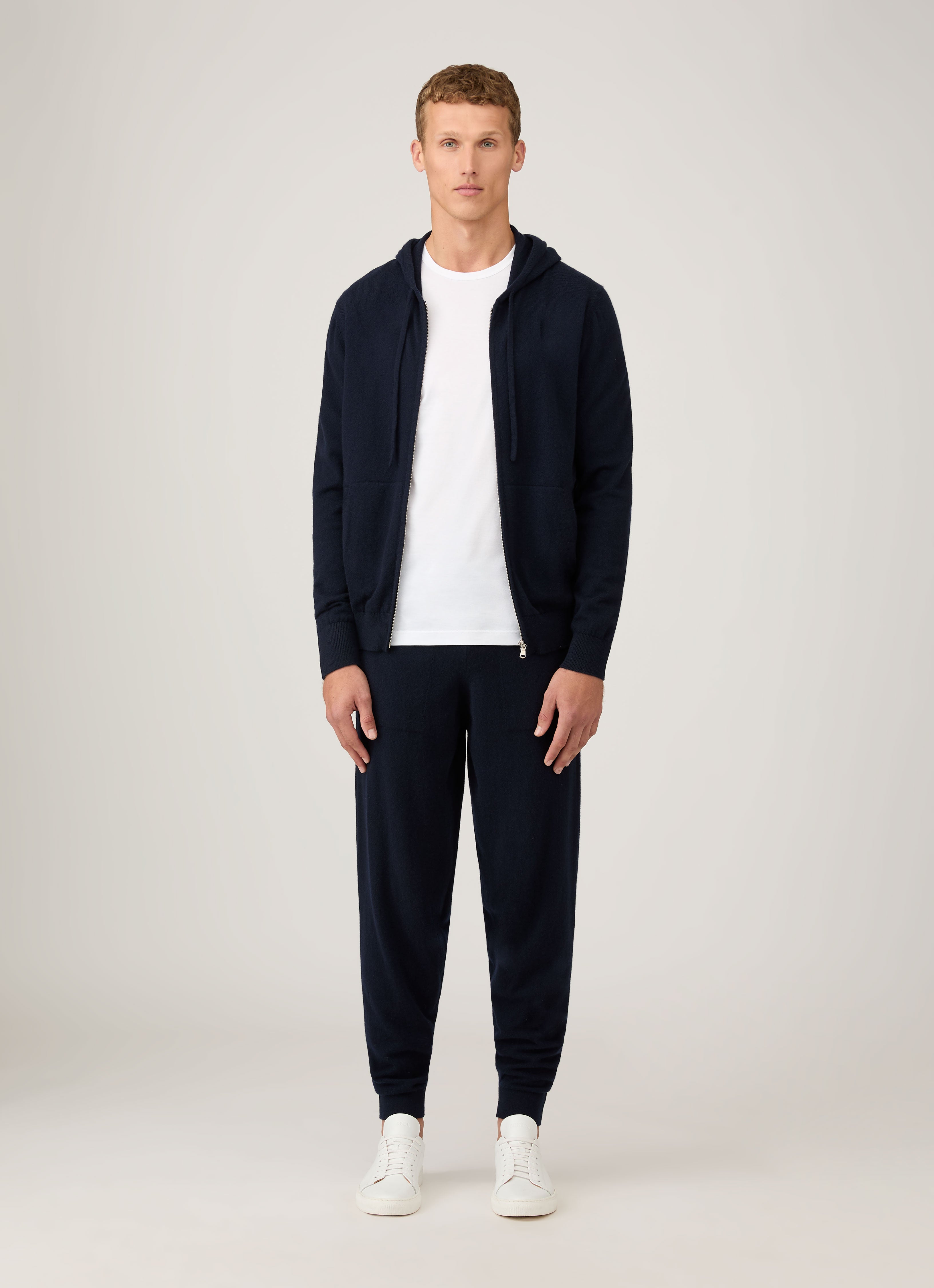 カシミヤ ラウンジパンツ（Navy）| Sunspel